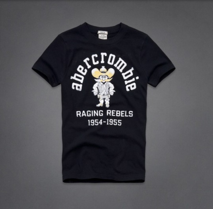 Abercrombie Fitch Hombres De Cuello Redondo Corto Remera AF5211